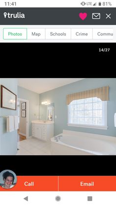 an image of a bathroom that is on the webpage for real estate listing services