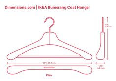 the measurements for a hanger