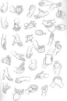 an image of hand gestures drawn in pencil