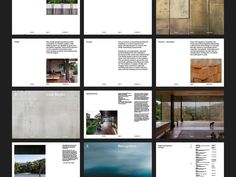 several pages with different images and text on them, including an image of a building