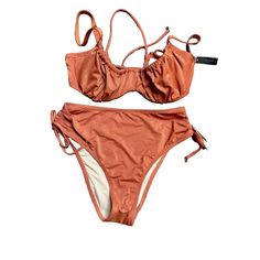 Victoria's Secret Orange Shimmer High Waist Bikini Nwt 38d/Xl Bottoms Are Xl Top 38d Casual Stretch Underwire Swimwear, Casual Underwire Stretch Swimwear, Victoria's Secret Underwire Swimwear For Poolside, Casual Victoria's Secret Swimwear For Vacation, Casual Victoria's Secret Swimwear For Pool, Victoria's Secret Solid Color Swimwear For Poolside, Victoria's Secret Stretch Underwire Swimwear, Victoria's Secret Casual Summer Swimwear, Victoria's Secret Solid Color Summer Swimwear