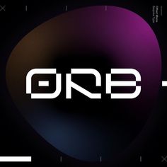 the word orb is written in white on a black background with purple and blue circles