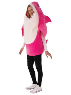 Adult Baby Shark Mommy Shark Costume - costumes.com Mommy Shark Costume, Shark Halloween Costume, Shark Baby Costume, Mama Shark, Shark Costume, Mommy Shark, Pink Shark, Baby Shark Song, Shark Girl