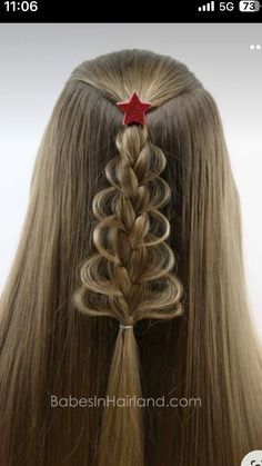 Loop Braid, Easy Updo Hairstyles, Homecoming Hairstyles For Medium Length, Wacky Hair Days, Going Out Hairstyles, Wacky Hair, Crazy Hair Day At School, Christmas Hairstyles, Black Kids Hairstyles