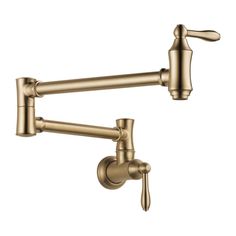 a faucet with two handles and nozzles on the side of it