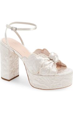 Loeffler Randall Isabel Embroidered Knot Platform Sandal (Women) | Nordstromrack Loeffler Randall, Chunky Platform, Nordstrom Store, Sandal Women, Retro Inspired, Platform Sandals, Block Heels, Womens Sandals, Knot