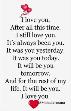 two hearts floating in the air with text that reads, i love you after all this time