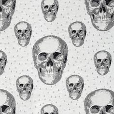 Sample Cranium Fabric in Grey/Black/Cream Furniture Cleaning, Room Cleaning, Homemade Halloween Decorations, Homemade Halloween, Black Skulls, How To Clean Furniture, Burke Decor, Modern Fabric, Fabric Samples