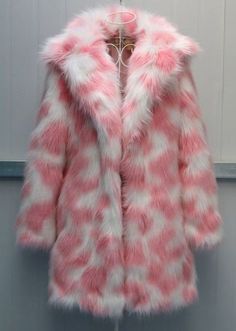 Faux Fox Fur Coat, Pink Faux Fur Coat, Womens Faux Fur Coat, Fuzzy Coat, Fur Clothing, Pink Faux Fur, Fur Coats Women, Fur Fabrics, Coat Design