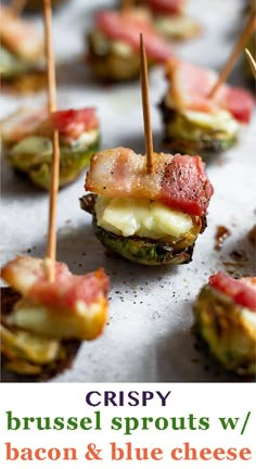 small appetizers with bacon and cheese on toothpicks