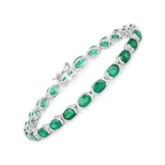 "14k Gold Emerald Bracelet, Natural Zambian Emerald Ovals Gold Bracelet for Women 14k White Gold, 14k Gold Emerald Ovals Tennis Bracelet Wear a beauty on your wrist with this 10.56 ctw Zambian emerald stylish bracelet. Fabulously affordable and full of color, it appeals to the eye and calls to the heart with its genuine oval zambian emerald gemstones set in fine finish 14k white gold. Zambian emerald stylish bracelet for women. A 14k gold emerald tennis bracelet is a stunning accessory that adds Green Oval Diamond Bracelet For Anniversary, Oval Fine Jewelry Bracelet For Anniversary, Oval Link Gemstone Bracelets For Anniversary, Oval Gemstone Bracelets For Anniversary, Green Oval Bracelets For Anniversary, Sterling Silver Oval Gemstone Bracelet For Anniversary, Oval Sterling Silver Bracelet With Gemstone For Anniversary, Classic Sterling Silver Bracelet With Oval Gemstone, Classic Sterling Silver Oval Gemstone Bracelet