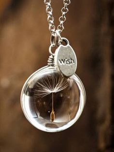 Details : Colorblock Color : White Pattern Type : Dandelion Style : Basic Material : Crystal Dandelion Wish, Mens Jewelry Necklace, Fashion Mode, Flower Jewellery, Accessories Necklace, Resin Jewelry, Stone Necklace, Crystal Pendant