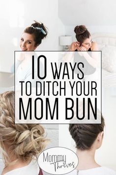 Easy Hairstyles For Moms, Hairstyles For Moms, Easy Mom Hairstyles, Mom Bun, Easy Updo, Easy Updo Hairstyles, Bun Styles, Up Dos For Medium Hair, Easy Updos