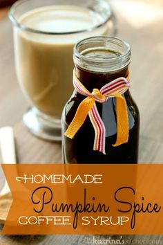 homemade pumpkin spice coffee syrup in a glass jar