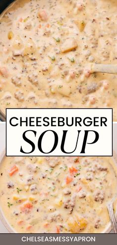 Cheeseburger Soup Creamy Cheeseburger Potato Soup, Cheese Hamburger Soup, Cheeseburger Chowder Soup, Soups With Hamburger Meat, Creamy Hamburger Soup, Cheeseburger Potato Soup, Cheesy Hamburger Potato Soup, Creamy Cheeseburger Soup, Easy Cheeseburger Soup