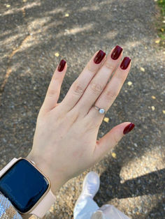 Short Red Nails, Beauty Hacks Nails, Simple Gel Nails, Red Nail Designs