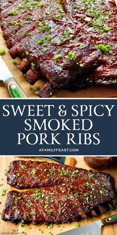 sweet and spicy smoked pork ribs are the perfect side dish for any bbq party