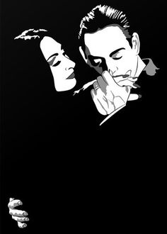 two men in black and white poster