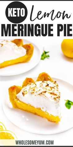 Keto Lemon Meringue Pie Keto Lemon Meringue, Low Carb Crust, Low Carb Pie Crust, Keto Low Carb Recipes, Meringue Pie Recipes, Lemon Curd Recipe, Curd Recipe, Low Carb Sweets, Lemon Meringue Pie