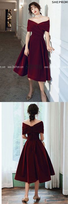 Off shoulder burgundy velvet party dress elegant adl079. Click to shop now. Free stable shipping world-wide! Burgundy Velvet Party Dress, Formal Burgundy Velvet Dress, Elegant Burgundy Velvet Party Dress, Burgundy Velvet Dress For Wedding, Party Velvet Burgundy Dress, Velvet Off-shoulder Party Dress, Red Velvet Dress For Prom, Elegant Burgundy Velvet Evening Dress, Burgundy Knee-length Formal Dress