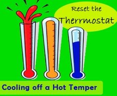 Reset the Thermostat on a Hot Temper - free printable handouts and worksheets! Anger Management Activities, Calming Strategies, Elementary Counseling, Teaching Social Skills