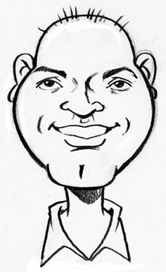 a caricature drawing of a man's face