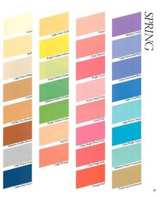 the color chart for different shades of paint