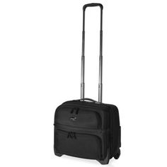 Olympia USA Elite Black Rolling Overnighter Professional Laptop Cases For Business Trips, Professional Laptop Case For Business Trips, Black Briefcase With Laptop Sleeve For Work, Black Business Luggage, Business Black Luggage With Sleeve, Professional Black Briefcase For Travel, Black Briefcase For Business Trips, Classic Black Briefcase For Workplace, Black Business Luggage With Luggage Sleeve