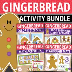 gingerbread activity bundle for kids to learn how to make gingerbread