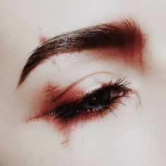 Blindfold Aesthetic, Red Blindfold, Demon Makeup, Metallic Eyeliner, Horror Makeup, Ethereal Makeup, Male Makeup, Dope Makeup, Dark Makeup