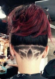 Nape Undercut Designs, Tattoo Artistic, Hair Tattoo, Nape Undercut