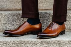 The Martin is the sharpest dress shoe you'll ever own. Made from a single piece of Italian calfskin leather, this wholecut oxford has a sleek profile that is guaranteed to turn heads. Runs full size large (order full size down from regular US dress shoe size). For example, if you normally wear a size US 10 dress shoe, order a size 9 Alternatively, order one and a half sizes below your Brannock device measurement. For example, if you measure a 10 on the Brannock, order a size 8.5 Full-grain Itali Wholecut Oxford, The Martin, Allen Edmonds, Havana Brown, Shoe Tree, Dress Shoe, Handmade Shoes, Black Interior, Single Piece