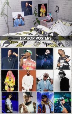 a collage of hip hop posters and photos