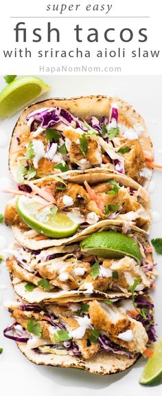 fish tacos with shredded cabbage and avocado