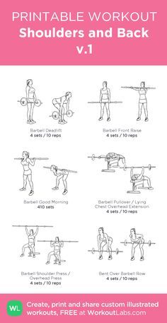 the printable workout guide for shoulders and back