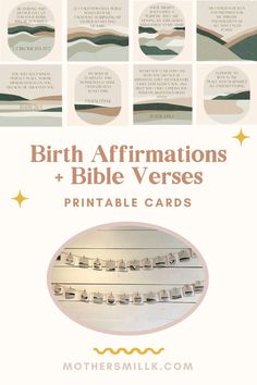 birth affirmations and bible verses printed on cards hung on string with clothespins across the wall Positive Birth Affirmations, Hypnobirthing Affirmations, Birth Space, Newborn Survival, Strengthen Your Mind, Birth Affirmation Cards, Positive Birth, Birth Art