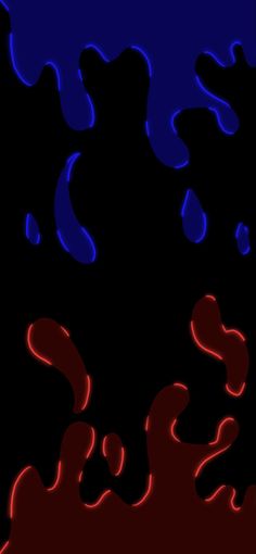 some red and blue shapes on a black background