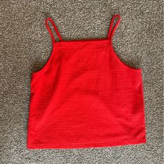 Like Brand New - Only Worn Once. Beautiful Red Tank Top, Great For Layering. Fits Tts. Red Cotton Tank Top, Red Cotton Tank Vest, Layering Fits, Casual Red V-neck Tank Top, Red Cotton Racerback Tank Top, Red Moisture-wicking Athleisure Tank Top, Red Tank Top, Madewell Top, Red Tank Tops