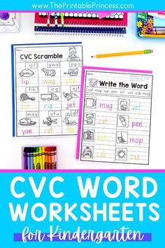 the cvc word worksheets for handwriting and writing