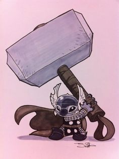 Disney thor stitch                                                                                                                                                                                 More Cake Photo, Film Anime, Disney Stitch, Avengers Assemble, Disney And Dreamworks, Stitch Disney, Disney Love, Disney Magic, Lilo And Stitch