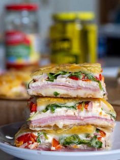 two sandwiches stacked on top of each other