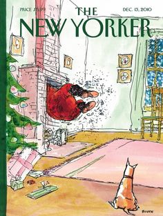 the new yorker magazine cover with a dog looking at it