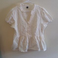 Brand New Eyelet Babydoll Top From Shein Curve. Size 0xl. Off White Color Hint Of Cream Color. Cute White Blouse For Daywear, Tops Shein, Babydoll Top, Shein Tops, Off White Color, White Cream, Cream White, Cream Color, White Color