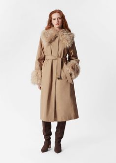 Faux Fur Collar Coat - Beige - Coats - & Other Stories US