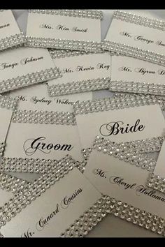 Wedding Wedding Place Card, Bling Wedding, Glam Wedding, Wedding Place, Wedding Places, Wedding Place Cards, Place Card, Wedding Stationary, Here Comes The Bride