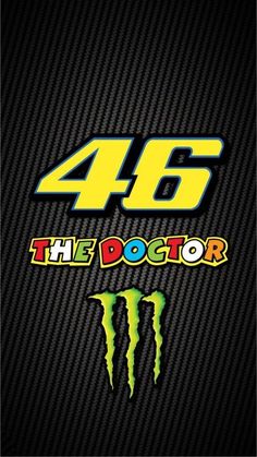 the logo for the monster racing team, with the number 46 on it's side