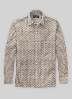 Step up your style game with the vibrant Italian Natalio Summer Linen Shirt, a fresh and fashionable choice for your wardrobe. This shirt, meticulously crafted from a high-quality cotton-linen blend, showcases a striking pattern in shades of yellow and blue on a pure white base, perfect for adding a lively splash of color to your ensemble.  Ideal for various settings, from weekend brunches to evening socials, the shirt merges fashion with ease. Refresh your collection with this standout shirt, ensuring you stay cool and chic.   Click 'Customize Now' to modify the look if needed.    Pamper yourself, get this shirt made exclusively for you now! Multicolor Geometric Long Sleeve Shirt, Designer Printed Cotton Shirt, Designer Patterned Printed Shirt, Modern Printed Cotton Tops, Modern Printed Cotton Shirt, Long Sleeve Cotton Tops With Geometric Pattern, Classic Patterned Shirt With Spread Collar, White Cotton Tops With Colorful Pattern, White Long Sleeve Shirt With Geometric Pattern