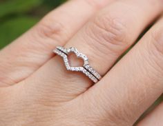 "A lovely stackable 2 Ring Set paired to form a Heart-Shape is a Swoon-Worthy Valentine Gift for a Loved One. The band featuring sparkly petite cubic zirconia handcrafted in your choice of metal such as Silver or Rose Plated Silver. Wrapped in a box ready for gift-giving.(r-egt-175-band only) -->Please note for rose plated, store in a air-tight packet to prevent oxidation, which helps to increase the longevity of the plating. Also avoid immersing it in water or oils, perfume, lotion or household Heart-shaped White Gold Stackable Rings, White Gold Heart-shaped Stackable Rings, Heart Cut Stackable Rings For Promise, Heart-shaped Adjustable Stackable Wedding Rings, Heart Cut Stackable Rings For Anniversary, Adjustable Heart Stackable Rings For Wedding, Adjustable Heart-shaped Stackable Wedding Rings, Valentine's Day Wedding Stackable Heart Rings, Stackable Heart Ring For Valentine's Wedding