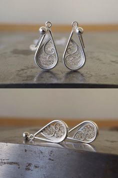 Silver Dangle Earrings. Drop Filigree by SusanaTeixeiraJewels Silver Filigree Teardrop Earrings For Gift, Sterling Silver Filigree Teardrop Earrings, Elegant Sterling Silver Filigree Teardrop Earrings, Ornate Sterling Silver Teardrop Filigree Earrings, Filigree Drop Earrings As A Gift, Gift Filigree Drop Earrings, Gift Drop Earrings With Filigree Detail, Filigree Jewelry, Filigree Earrings