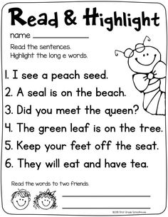 reading and writing worksheet for kids to practice reading the word read and highlight